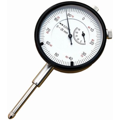 RS PRO Metric Plunger Dial Indicator 25 mm Max. Measurement, 0.01 mm Resolution, ±0.008 mm Accuracy 841-2568