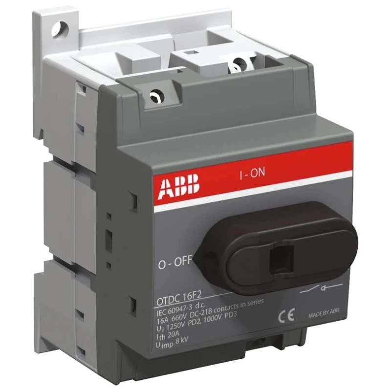 ABB 2-Pole Surface Isolator Switch IP20, 25A Current, 75 kW Switching Power OTDC25F2 1SCA121455R1001