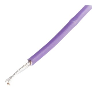 RS PRO Purple 0.6 mm² 20 AWG Hook Up Wire, Silver Plated Copper, PTFE Insulation, 19/0.2 mm Strands, 100 m Length 841-7469