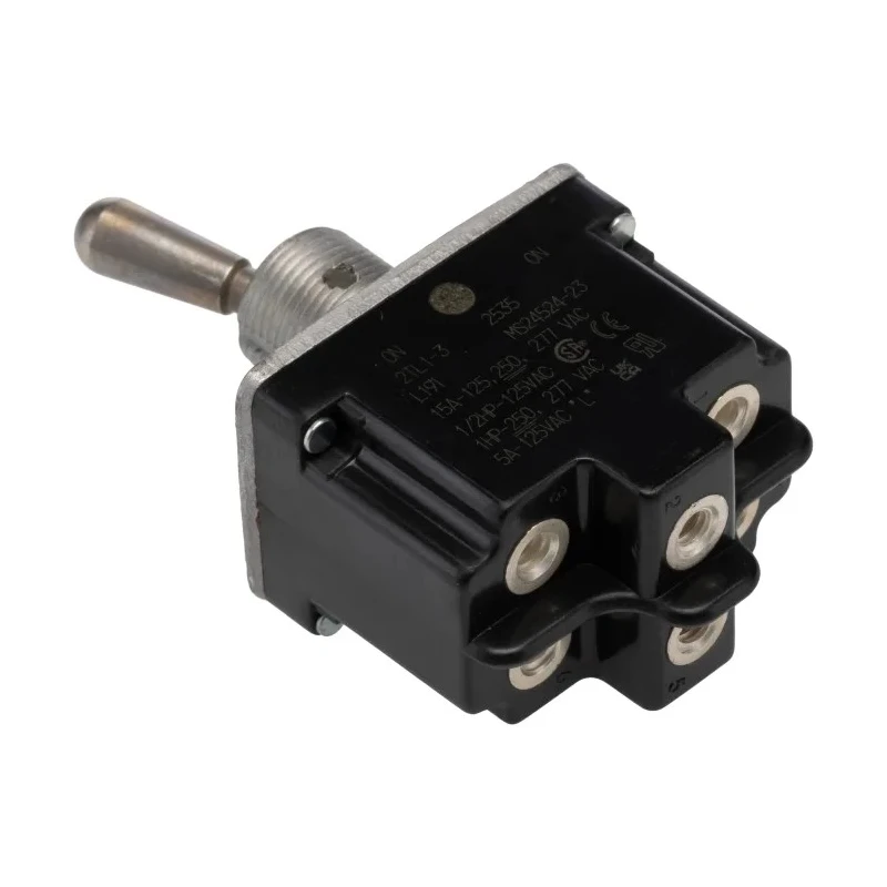 Honeywell Technologies Toggle Switch Panel Mount, On-On, DPDT, Screw Terminal, 277 V AC 2TL1-3