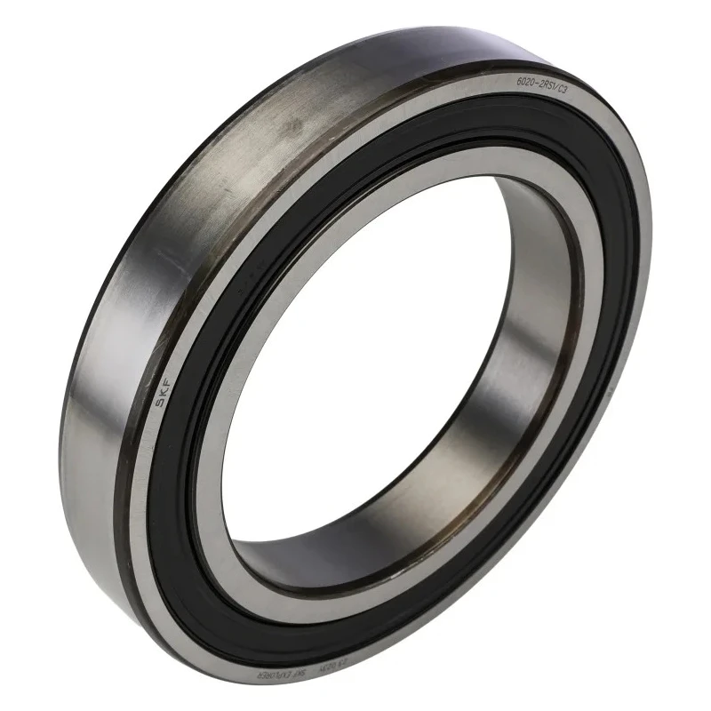 SKF Single Row Deep Groove Ball Bearing 100 mm ID, 150 mm OD, 24 mm Width, Sealed Steel Cage 6020-2RS1/C3
