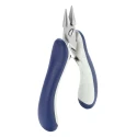 ideal-tek 1-Piece Long Nose Plier Serrated, Stainless Steel, Chrome Finish, Comfort Grip, ESD Safe, 135mm Overall E6022.CRBG