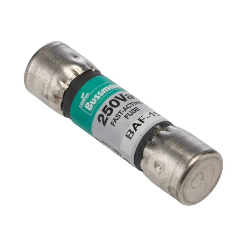 Eaton Fibreglass Cartridge Fuse 15A Current Rating Fast Acting 10 x 38 mm 250V AC BAF-15