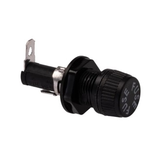 Eaton 16A Panel Mount Fuse Holder 1P-Pole for 5 x 20 mm Fuses, Manual Cap, Thermoplastic Body HTB-24M-R
