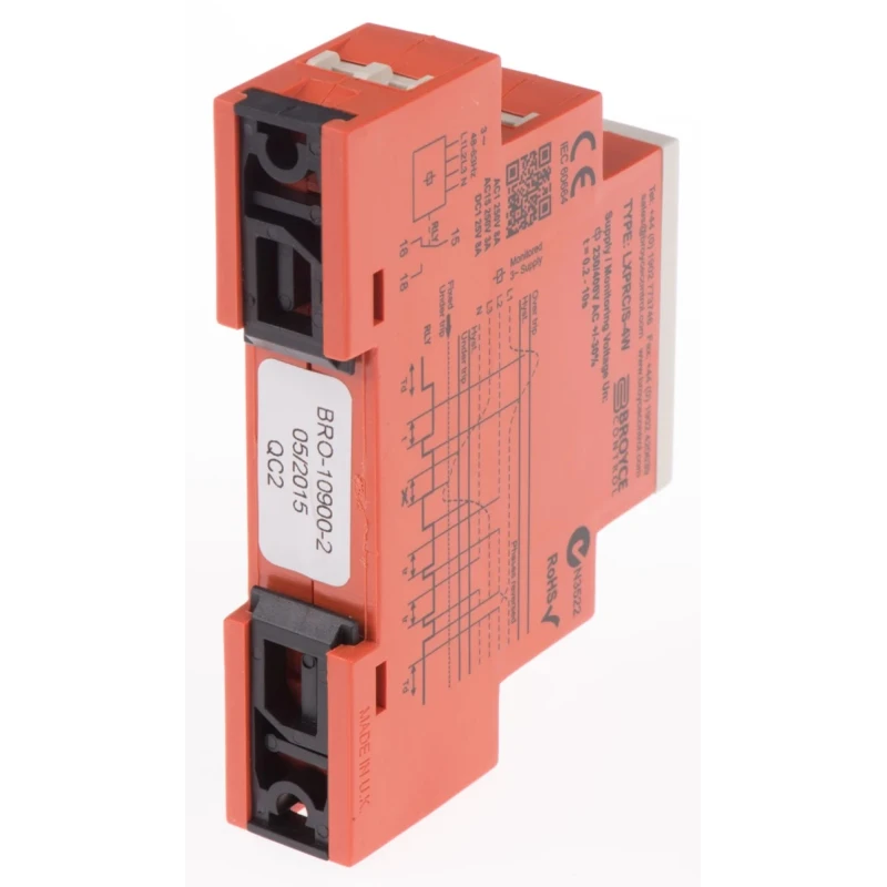 Broyce Control Monitoring Relay 3 Phase SPDT DIN Rail 120V AC 240V AC 25V AC LXPRC/S-4W 230V (400V)