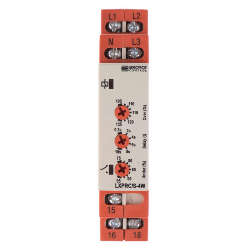 Broyce Control Monitoring Relay 3 Phase SPDT DIN Rail 120V AC 240V AC 25V AC LXPRC/S-4W 230V (400V)