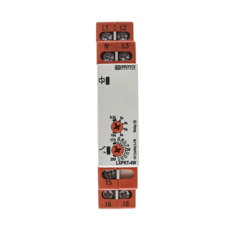 Broyce Control 3 Phase Monitoring Relay, 173/288 V AC Monitor Range, SPDT Contact, DIN Rail Mount, 230V LXPRT-4W 230V (400V)