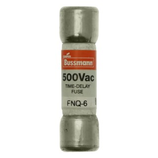 Eaton 6A Time Delay Fibre Cartridge Fuse 10 x 38 mm 500V AC FNQ-6