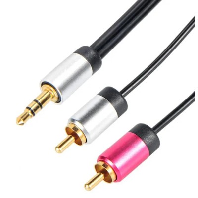 Cable Power Male 3.5 mm Stereo Jack to Male RCA Auxiliary Cable Black 3 m CPAL010-3M-RS