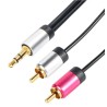 Cable Power Male 3.5 mm Stereo Jack to Male RCA Auxiliary Cable Black 3 m CPAL010-3M-RS