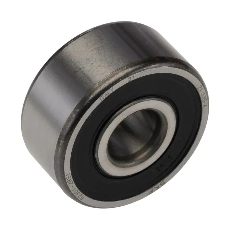 SKF Single Row Deep Groove Ball Bearing 12 mm ID, 37 mm OD, 17 mm Width, Sheet Metal Cage, Sealed 62301-2RS1