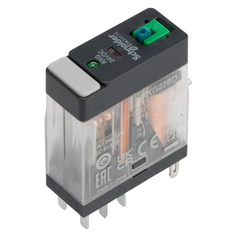 Schneider Electric Power Relay 24V DC Coil 5A Switching Current DPDT RXG22BD