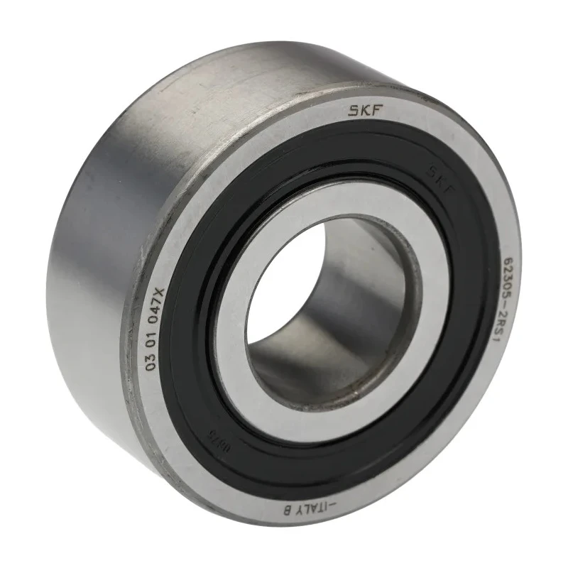 SKF Single Row Deep Groove Ball Bearing 25 mm ID, 62 mm OD, 24 mm Race Width, Sealed Cage 62305-2RS1