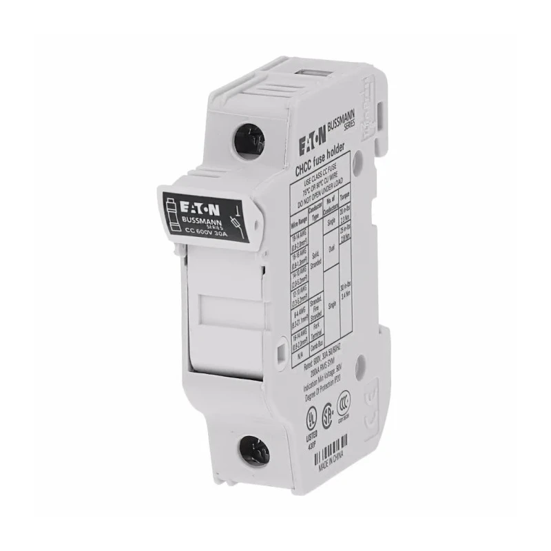 Eaton 30A Polyester Case 10 x 38 mm Compatible Fuse Size, 1-Pole DIN Rail Fuse Holder CHCC1DU