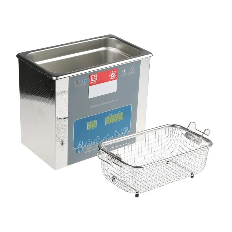 RS PRO Ultrasonic Cleaner, 100 W Heater Power, 3L Stainless Steel Tank, 40 KHz Frequency, Model 855-5911