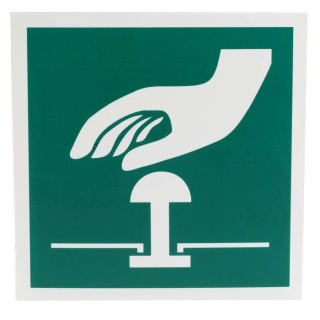 RS PRO Plastic Green, White Safe Conditions Sign Emergency Stop 857-8624