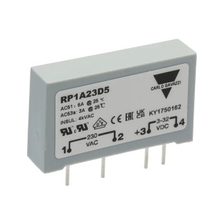 Carlo Gavazzi RP1 Series Solid State Relay, 5 A Load, PCB Mount, 265 V AC Load, 32 V DC Control RP1A23D5