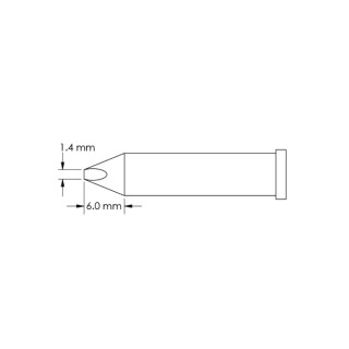Metcal 6 mm Chisel Soldering Iron Tip GT6-CH0014P