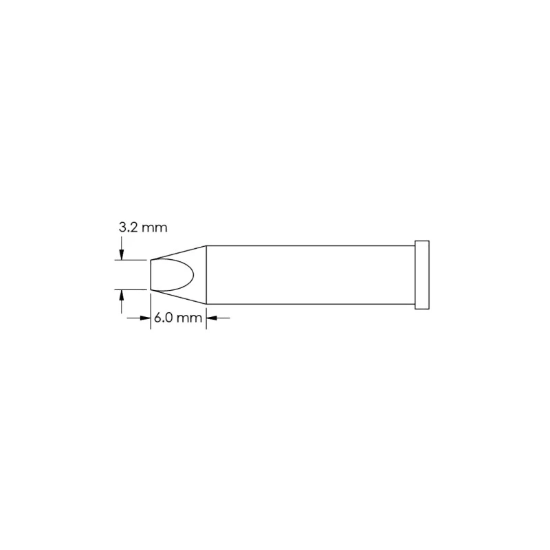Metcal 6 mm Chisel Soldering Iron Tip GT6-CH0032P