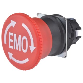 Omron A22E Series Panel Mount Turn Reset Emergency Stop Push Button 22mm Cutout 2 NC Contacts IP65 A22E-M-12-EMO
