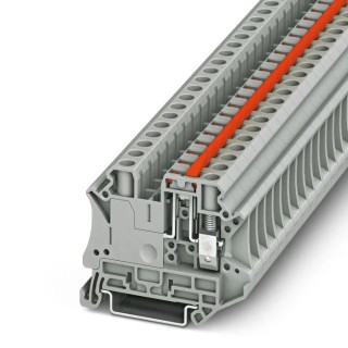 Phoenix Contact UT 6 Series Grey Knife Disconnect Terminal Block 0.2mm² to 10mm² Wire, 20A, 500V, 1-Level Screw 3046155