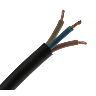 RS PRO Power Cable 3 Core 2.5mm² Black CPE Jacket 300-500V 60°C 100m H05RR-F