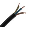 RS PRO Power Cable 3 Core 2.5mm² Black CPE Jacket 300-500V 60°C 100m H05RR-F