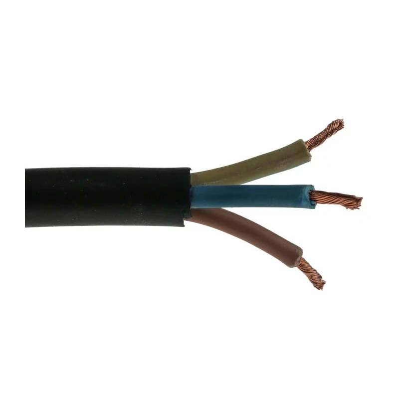 RS PRO Power Cable 3 Core 2.5mm² Black CPE Jacket 300-500V 60°C 100m H05RR-F