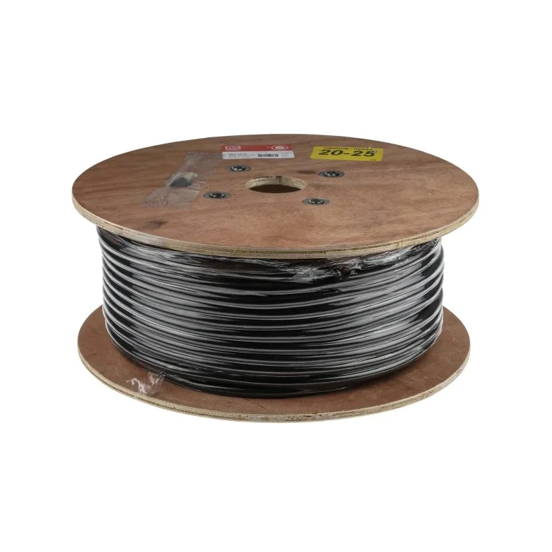 RS PRO Power Cable 3 Core 2.5mm² Black CPE Jacket 300-500V 60°C 100m H05RR-F