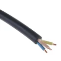 RS PRO H05RR-F 4 Core Power Cable Black 1.5mm² 300/500 V 60°C 100 m CPE H05RR-F