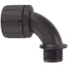 Flexicon Metric Thread Black Polyamide 66 Conduit Fitting 28 mm Nominal Size M25 IP66 Rating FPA28-M25-90B