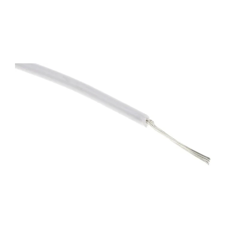 RS PRO White 0.08 mm² 28 AWG Hook Up Wire, 7/0.12 mm Stranded Tinned Copper Conductor, 100 m Length, Polyvinyl 874-0371