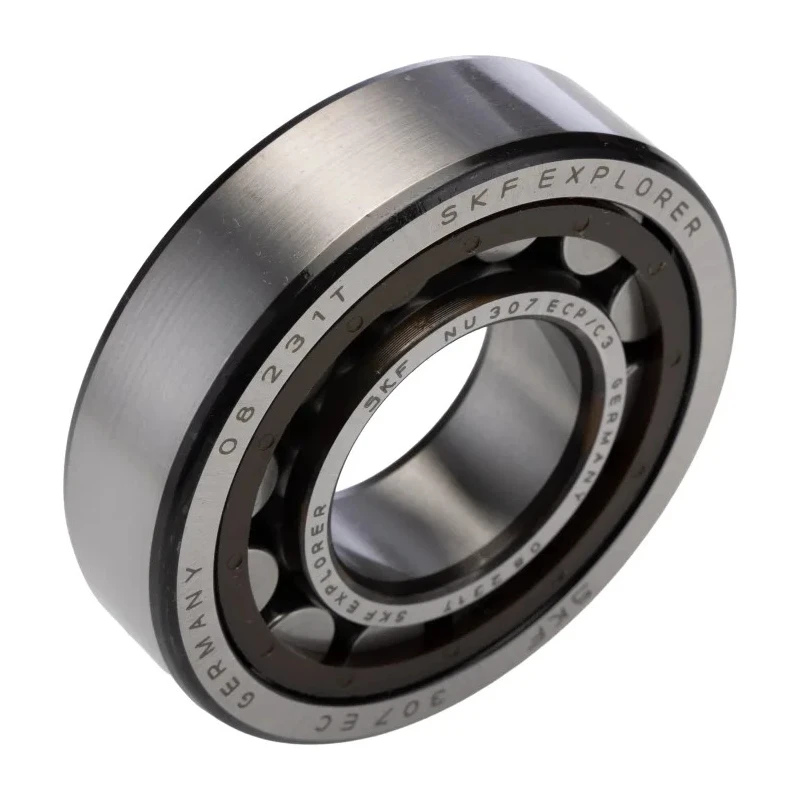 SKF Roller Bearing 35 mm ID, 80 mm OD, 21 mm Race Width, Shielded, Non-Metallic Cage, Internal Clearance C3 NU 307 ECP/C3