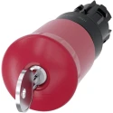 Siemens SIRIUS ACT 3SU10 Series Emergency Stop Push Button Head, Key Release, Mushroom Style, Plastic 3SU1000-1HR20-0AA0