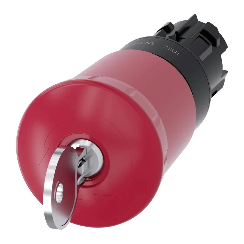 Siemens SIRIUS ACT 3SU10 Series Emergency Stop Push Button Head, Key Release, Mushroom Style, Plastic 3SU1000-1HR20-0AA0