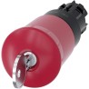 Siemens SIRIUS ACT 3SU10 Series Emergency Stop Push Button Head, Key Release, Mushroom Style, Plastic 3SU1000-1HR20-0AA0