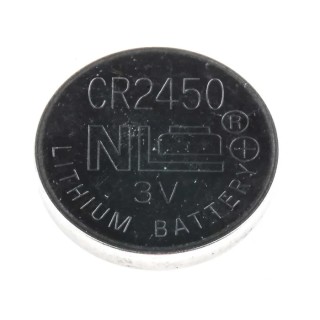 RS PRO 3V Lithium Manganese Dioxide Button Battery CR2450, 24.5 mm Diameter, 620mAh, 5 Pack CR2450