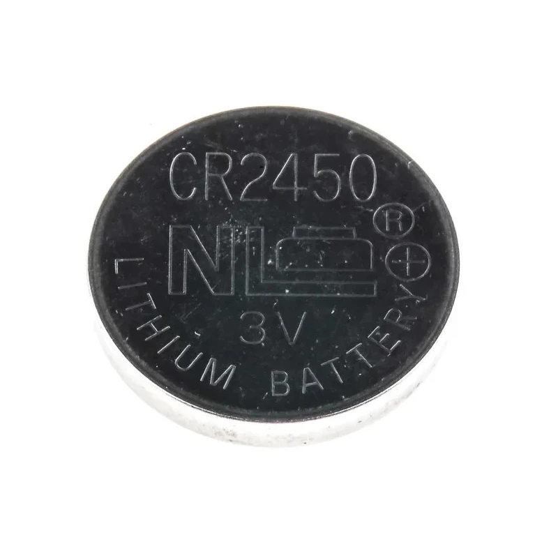 RS PRO 3V Lithium Manganese Dioxide Button Battery CR2450, 24.5 mm Diameter, 620mAh, 5 Pack CR2450