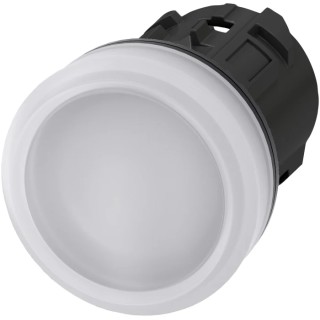 Siemens White Pilot Light Head 22 mm Cutout Panel Mount IP69K SIRIUS ACT 3SU1001-6AA60-0AA0