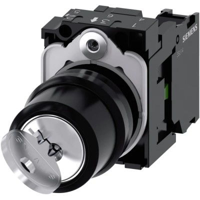 Siemens IP20 Key Switch, SPST 2-Way Flat Key, Latching, 500V AC/DC, 1,000,000 Cycles 