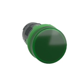 Schneider Electric Panel Mount Green LED Pilot Light Harmony XB5 22 mm Cutout 230V AC 240V AC IP66 Round XB5EVM3
