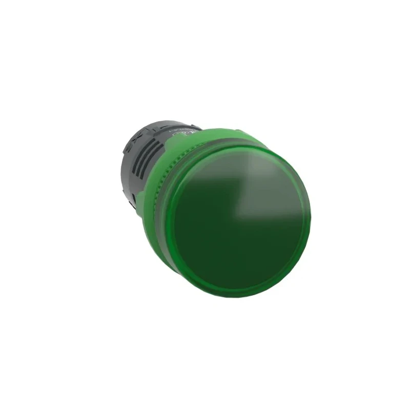 Schneider Electric Panel Mount Green LED Pilot Light Harmony XB5 22 mm Cutout 230V AC 240V AC IP66 Round XB5EVM3