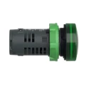 Schneider Electric Panel Mount Green LED Pilot Light Harmony XB5 22 mm Cutout 230V AC 240V AC IP66 Round XB5EVM3