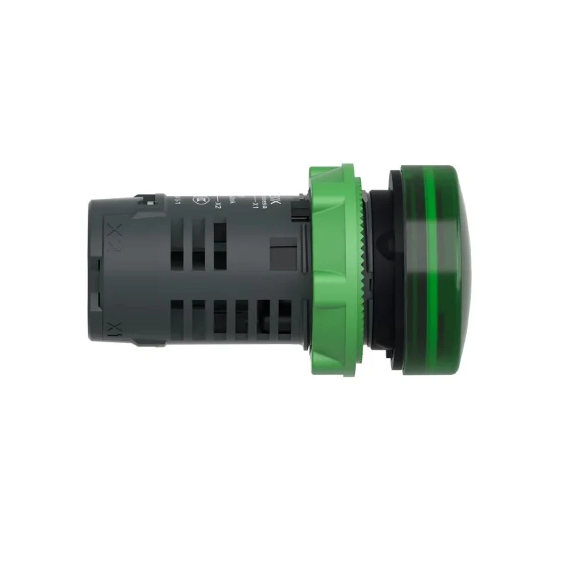 Schneider Electric Panel Mount Green LED Pilot Light Harmony XB5 22 mm Cutout 230V AC 240V AC IP66 Round XB5EVM3