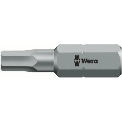 Wera Hex Screwdriver Bit 0.25 mm Drive Size, 1.5 mm Head Size, 65 mm Overall Length 05056303001