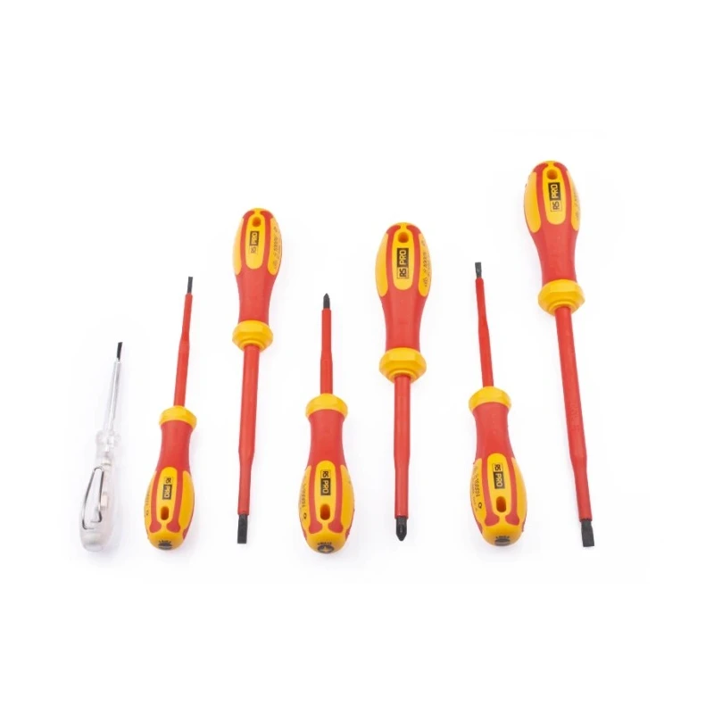 RS PRO Pozidriv and Slotted Insulated Screwdriver Set 7-Piece VDE 1000V Turkey 875-5821