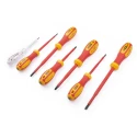 RS PRO Pozidriv and Slotted Insulated Screwdriver Set 7-Piece VDE 1000V Turkey 875-5821