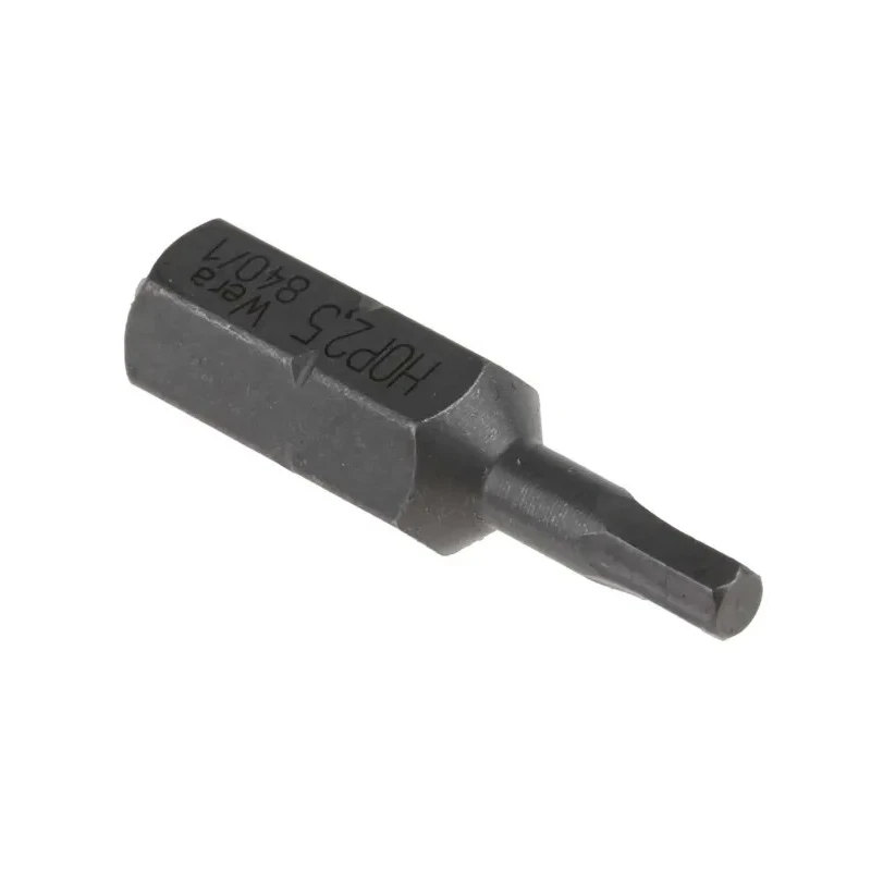 Wera Hex-Plus Screwdriver Bit, 2.5 mm Size, 0.25 mm Hex Drive, 25 mm Overall Length 05056310001