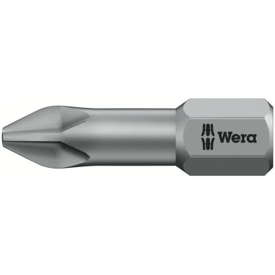 Wera Screwdriver Bit PH2, 25 mm Drive Size, 1-Piece 05056510001