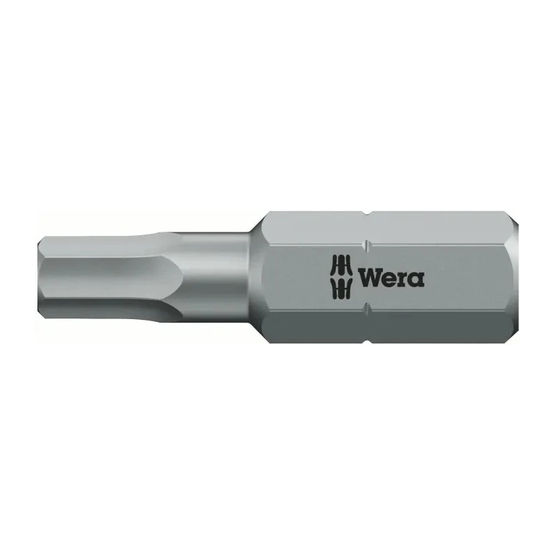 Wera Hex Screwdriver Bit, 0.25 mm Drive Size, 4 mm Head Size, 25 mm Overall Length, Hex Drive, ISO 1173-D, Czech 05056344001